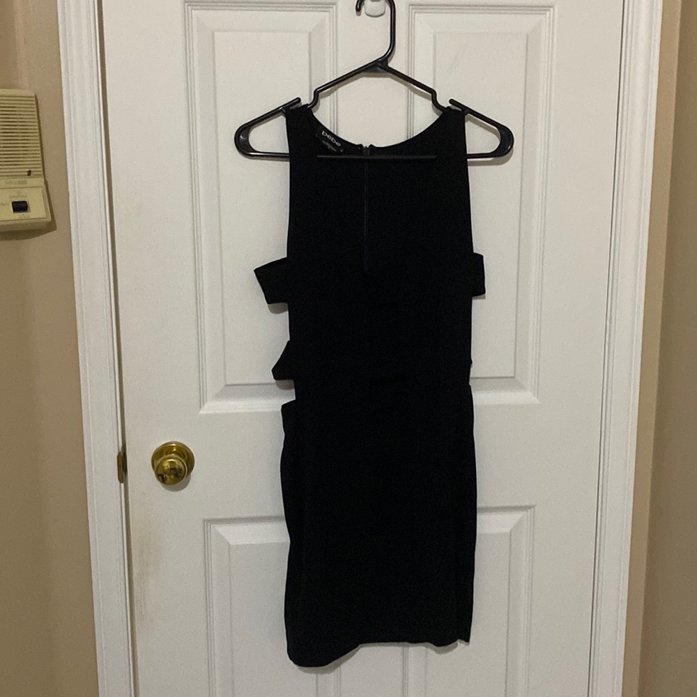 Black mini dress with cut outs